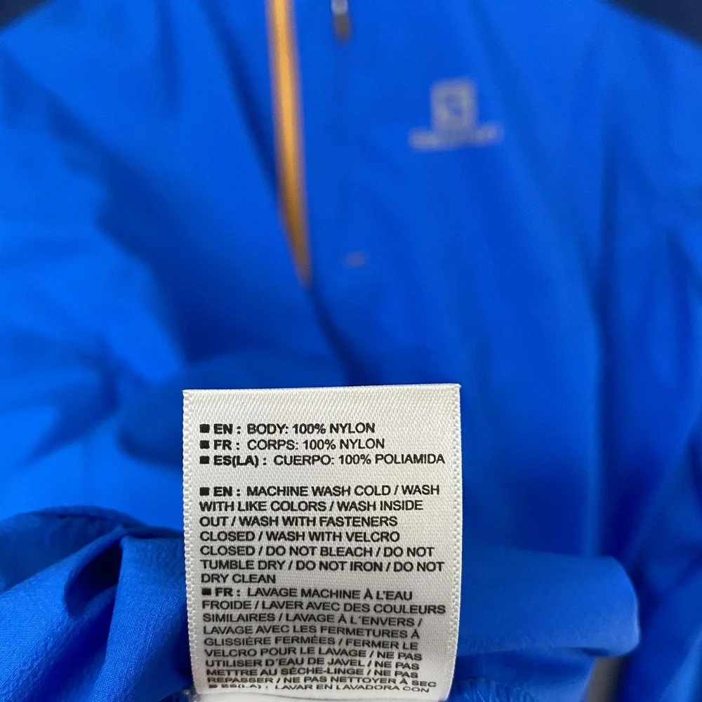 Salomon‎ Clima Wind Jacket Mens Large Blue Lightweight Running Full Zip